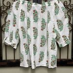 Lucky Brand  short elastic sleeve tie vneck top Photo 2