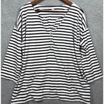 J. Jill Womens Top L Striped Terry‎ Cloth Beach Cover Up White Size L Photo 0
