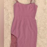 Dress the Population ANTHROPOLOGIE Rory Side-Fringe Midi Dress purple sz M Photo 2