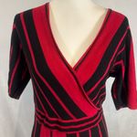 Sami & Jo  red and black colorblock wrap top midi sweater dress size large Photo 1