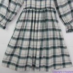 Madewell NEW  Lucie Elbow-Sleeve‎ Smocked Mini Dress in Lebaum Plaid, XL Photo 5
