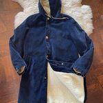1970s vintage Sears Put On Shop Shearling Lined corduroy coat hooded navy Size M Photo 0