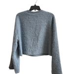 ZARA Fuzzy Knit Sweater Blue Long Bell Sleeves Cropped Top Women's
Large NWT Photo 3