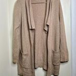 Motherhood Maternity Open Front Cardigan Sweater Large Beige Pockets Photo 0