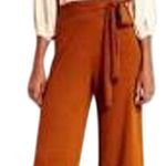 Anthropologie Orange Linette Merino Wool Knit Tie Crop Pull On Pants Size XS Photo 2