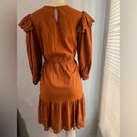 Universal Threads Universal Thread Brown Womens Ruffle Long Sleeve Embroidered Dress -size Large Photo 10