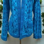 Free People Chico’s Eyelet Lace Embroidered Open Front Cardigan Jacket Size 2 Photo 2