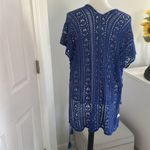 Blue Crochet Knit Beach Cover Up Photo 2