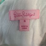 Lilly Pulitzer Crochet Overlay Flower Coral Teal Sheath Dress Women’s Size 6 Photo 4