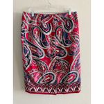Charter Club Pink‎ floral Red Paisley Print Knee Length Career Pencil Skirt 12 boho cottage Photo 1