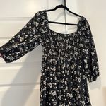 Floral Black and White Dress Size M Photo 1
