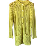 Vintage Authentic 60s 70s yellow cardigan Crochet Sweater Grandmacore Twee Size M Photo 1