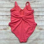 Athleta  Hampton One Piece Swimsuit Coral V Neck Twist Back Size L Photo 3