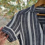 Banana Republic  Women's Grey And White Striped Linen Shirtdress Size 4 Photo 3