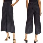Wilfred  Black White‎ Striped Tie Waist Wide Leg Pants Photo 1