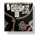 Heirloom Collectibles L Black Floral Embroidered Cardigan Boho Cottage Y2K NWT Size L Photo 5