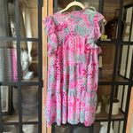 Red Dress Boutique Aura floral smocked dress mini colorful chiffon flutter ruffle short sleeve Photo 2