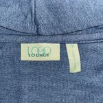 LOGO By Lori Goldstein LOGO Lounge Sz 2X Blue - Swiss Dot Chiffon Trim Open Front Knit Cardigan Jacket Photo 4