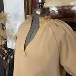 Olivia James The Label Elizabeth Tan Knit Cropped Puff Sleeve Top Photo 2