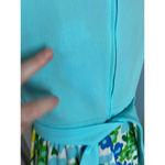 Dress 1960s maxi flower power blue yellow green Size 12 Photo 8