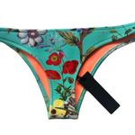 Triangl  Swimwear Neoprene Bright Aqua Teal Floral Bikini Bottom, Size Xtra Small Photo 1