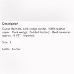 Guess  Channeled Cork Wedge Size 9 Women’s wedge sandal Photo 4