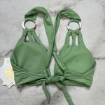 BECCA by Rebecca virtue Becca Rebecca Virtue Sage Green Halter Bikini Top Skylar Ring Size M New Photo 3
