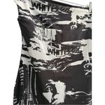 White Fox Boutique White Fox Get Closer Black /‎ White Graphic Print Mesh Mini Tube Dress Size XL Photo 4