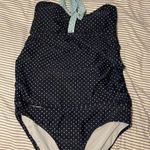 Motherhood Maternity Tankini Medium Blue Polka Dots Photo 0