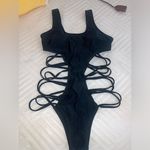 Black Cutout Strappy Bikini Photo 4