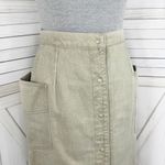 Vintage Coca Cola Snap Front Side Cargo Pocket Denim A Line Skirt Khaki‎ 6 XS Green Photo 5