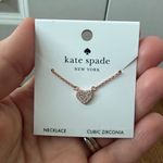 Kate Spade  Yours Truly Rose Gold Mini Heart Necklace NWT Photo 1