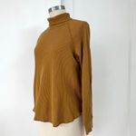 Everlane Waffle Knit Turtleneck Top Long Sleeve Organic Cotton Amber Size S Photo 2