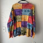 Rising International Vintage 90s Patchwork Sun Shirt Top 1X Boho Festival Arsty Orange Photo 7