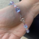 Dazzle Letter Beaded Bracelet Lavender & Clear & Pink Beads Photo 1