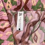 ZARA Floral Patterned Pants in Pink and Green Photo 1
