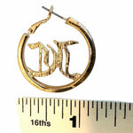 Juicy Couture JC Rhinestone Logo Hoop Earrings Photo 6