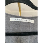 Max Studio  Knit Midi Dress Pleated V Neck Fall Winter Gray Preppy Light Academia Photo 3