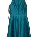 Alfred Sung NWT Niagara Teal Blue Peacock Sample Cocktail Dress Taffeta New Photo 5