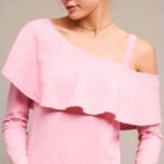 Anthropologie ‎ Postmark Pink One Shoulder Ruffle Top size Small Photo 0