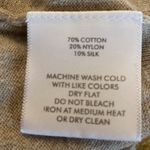 White + Warren Deep V Neck L/S Cotton Silk Blend Seam Detail Sweater Oatmeal S Photo 7