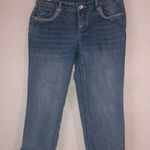 Christopher & Banks  Embroidered Denim Jean Capris Size 6 Photo 0