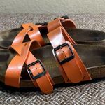 BIRKENSTOCK BIRKIS NEPAL SANDALS ORANGE Criss Cross Straps Sz 36 Casual Comfy Photo 2