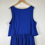 Sabrina Lauren Dress Womens Plus 2X Layered Cobalt Blue Maxi Crepe Textured Long Size XXL Photo 7