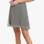 BAILEY 44 Black White Gingham V Neck Twist Knot Smocked Waist Midi Dress Medium Photo 0