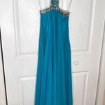 Angela and Alison  teal blue beaded prom wedding ball evening gown Women’s size 0 Photo 5