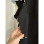 Shoshanna NWT  Black Sheath Dress With Beaded-Chain Ruffle Size 6 Photo 2