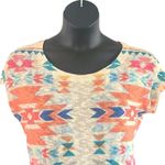 Gaze USA Tribal Print Knit Short Sleeve Top – Size Large – Boho Festival Style Photo 4