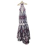 XScape Purple Floral Halter Mermaid Formal Prom Gown 8 Photo 1