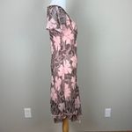 Faith Love & Passion Dress 6 Pink Taupe Floral Asymmetrical Flutter V Photo 5